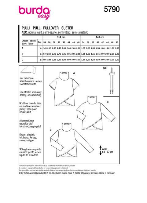 Hovedbilde 5790 - Burda - genser/topp