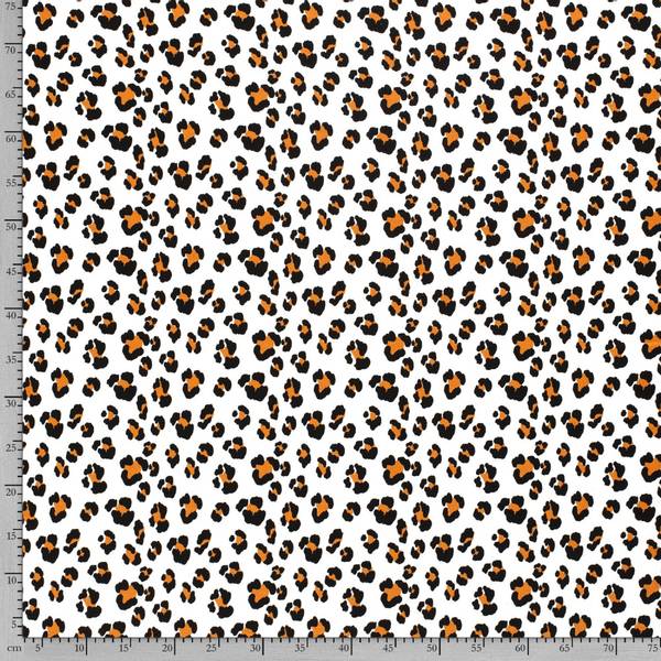 Bilde av Viskosejersey - 1-3 cm leopardflekker på hvit