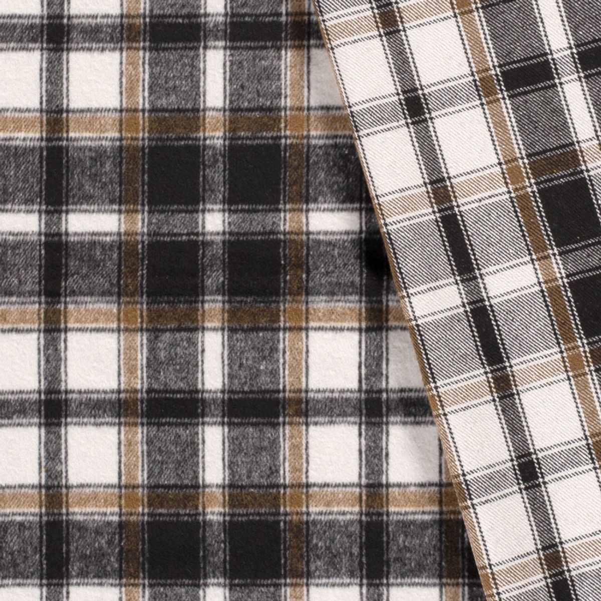 Kåpestoff - rutete, sort