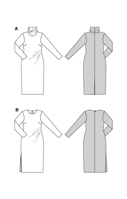 5684 - Burda - kjole m/ høy hals