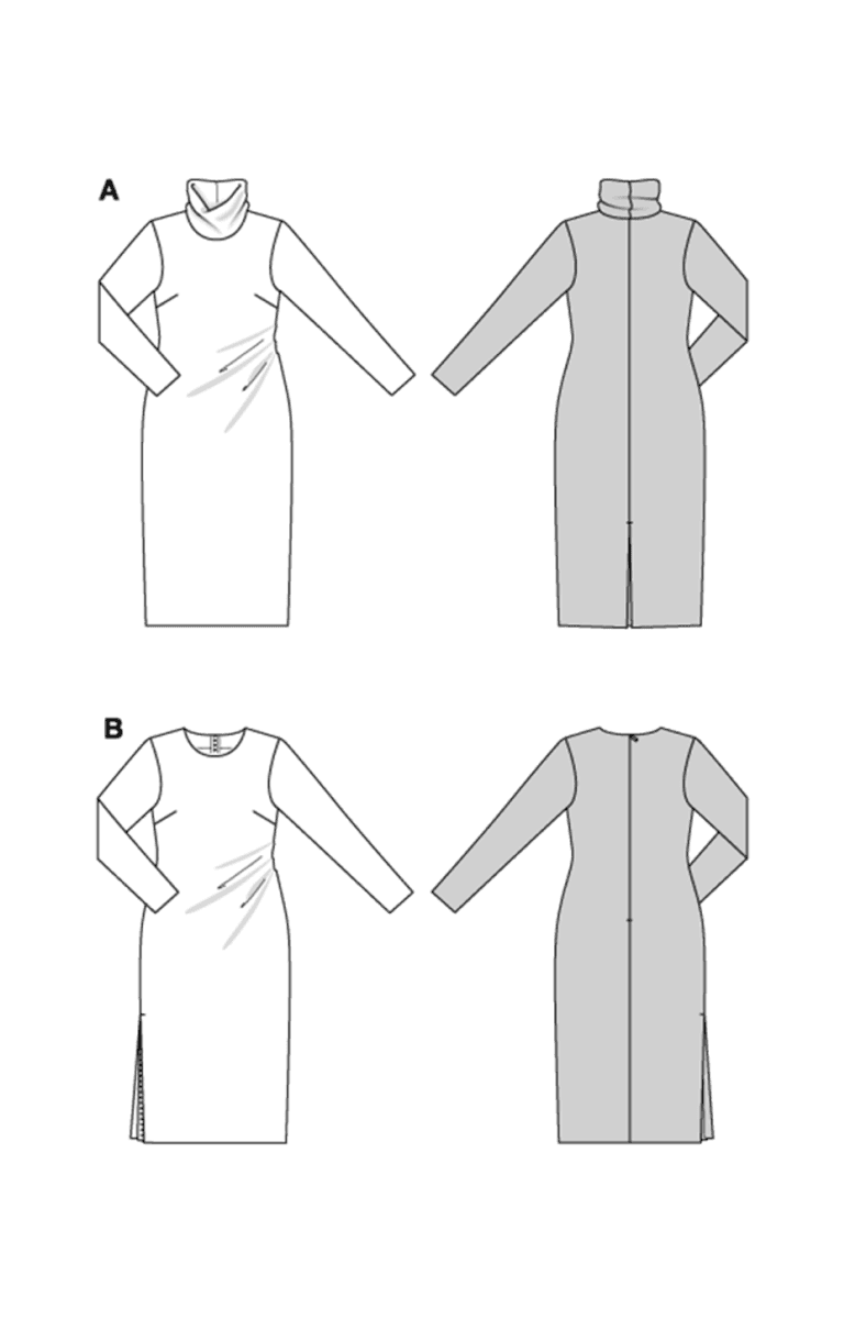 5684 - Burda - kjole m/ høy hals