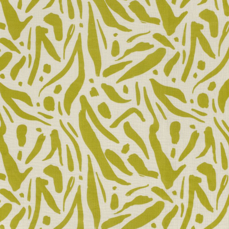 Musselin - vårgrønn/offwhite mønstret