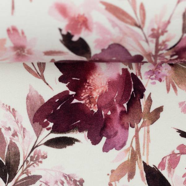 Bilde av French Terry - blomsterbukett på offwhite