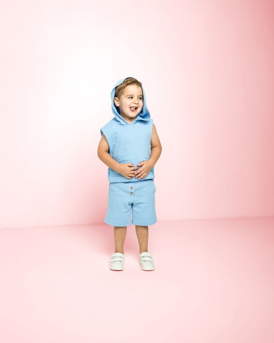 Jersey m. løkkevrang – lys blå