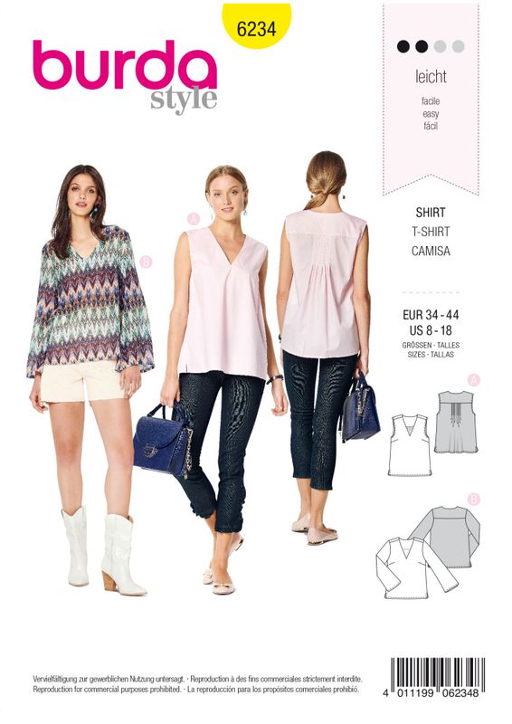 6234 - Burda - shirt m/u ermer