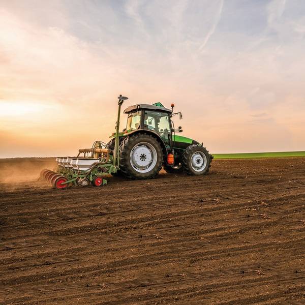 Bilde av Bomullsjersey panel - Traktor, 80x145 cm
