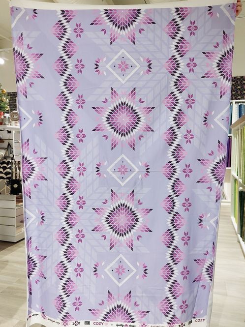 Hovedbilde Panel - Bomullsjersey - Cozy Embroidery, lilla