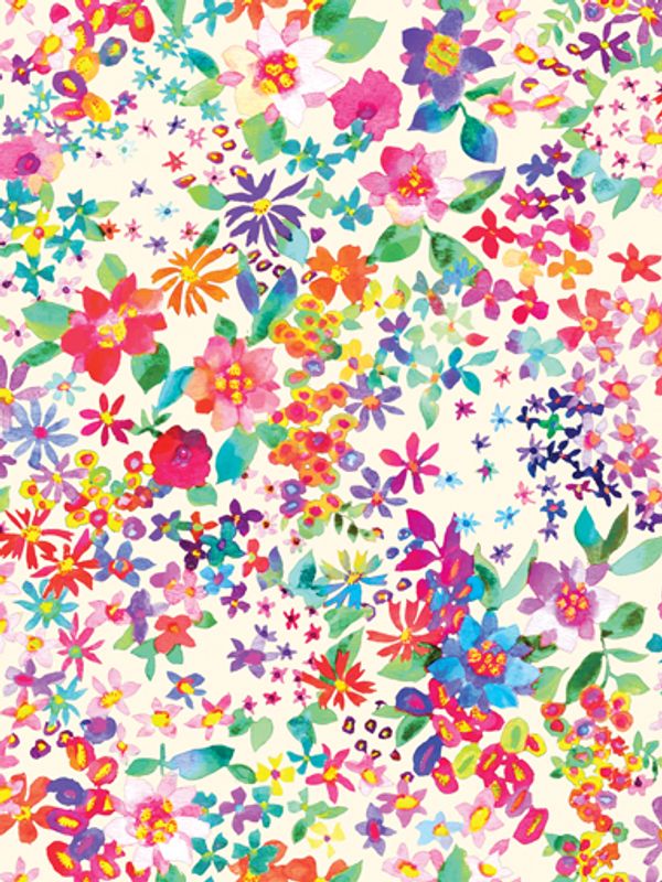 Gr. Euphoria - regnbue-blomster på hvit