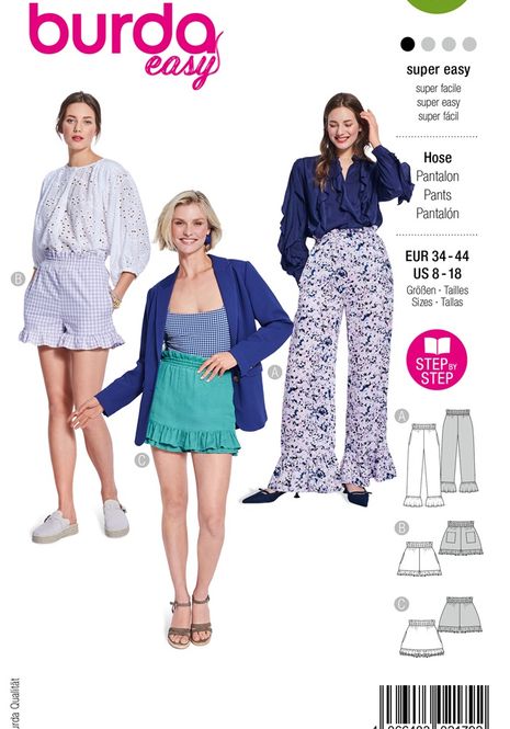 Hovedbilde 5631 - Burda - Bukse & shorts m/ rynkekappe
