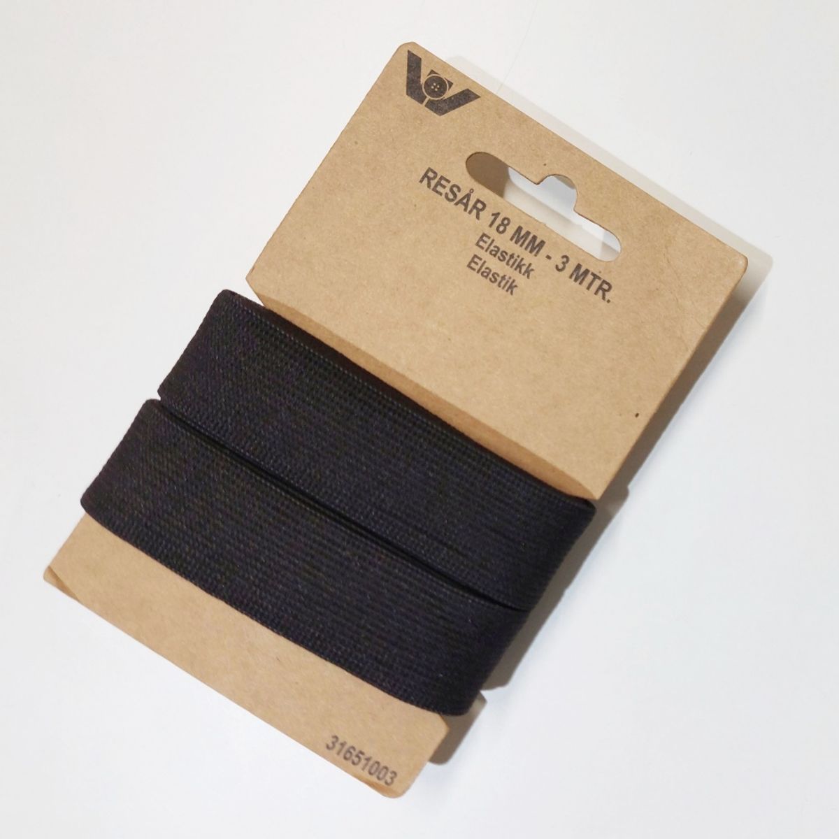 Strikk - Elastikk - 18 mm - 3m - sort