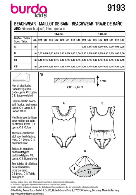Hovedbilde 9193 - Burda - badedrakt & hatt