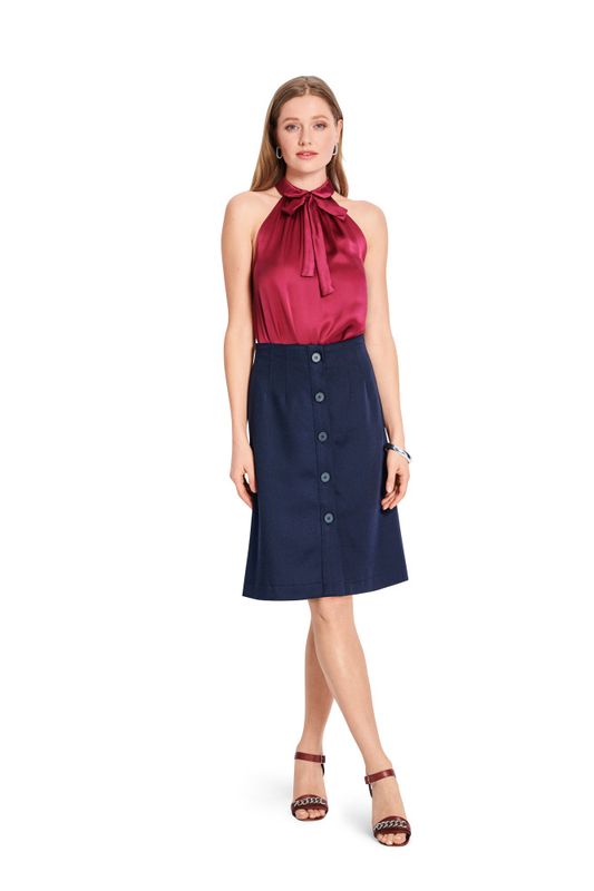 5737 - Burda - kjole m/ rynkekappe & bluse