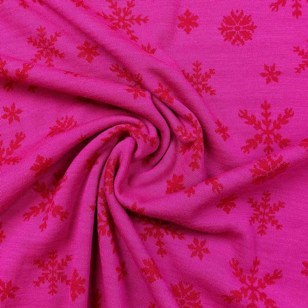 Bilde av Ull-jacquard jersey - snøfnugg, sterk rosa/rød