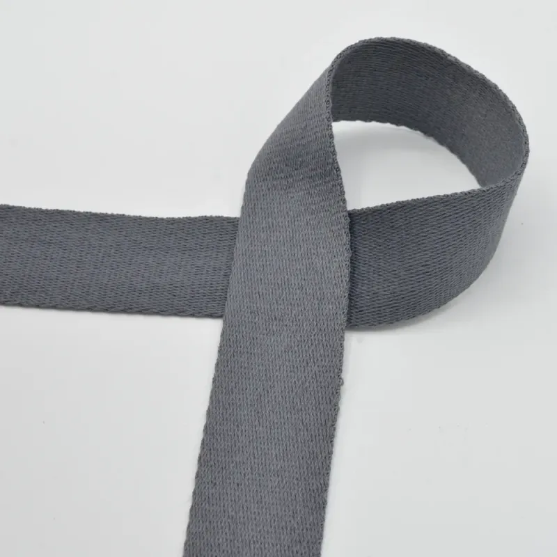 Webbing, soft, 38 mm, grå